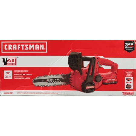 Craftsman 10 in. 20 volt Battery Chainsaw Kit (Battery & Charger) - Case Of: 1;