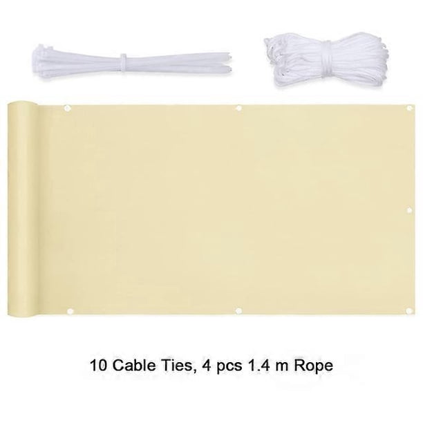 Red de protección solar para ventilación, pantalla de privacidad, cubierta para balcón, hebilla de HDPE, toldo de vela para exteriores, tela de sombra, cerca de jardín, refugio, beige, 0,9 x 6 m