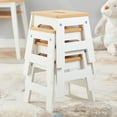 thumbnail image 2 of Melissa & Doug Wooden Stools – Set of 4 Stackable, Portable 11-Inch-Tall Stools (Natural/White), 2 of 3