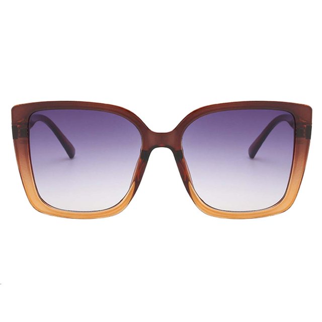 Gafas de Sol de Ojo de Gato de Moda Retro para Mujer Gafas de Diseñador UV400 Gafas - Marrón amarillo + gris 58x60mm SM SunniMix Gafas de sol con montura Cat Eye para mujer