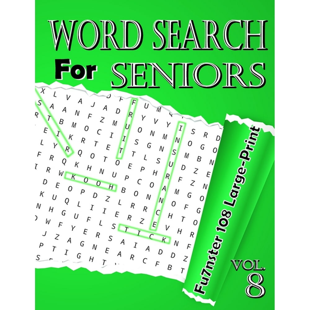 108 large print word search for seniors vol8 funster 108 large