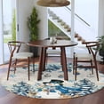 thumbnail image 3 of Blue Christmas Round Area Rug 8Ft Washable Large Circle Rugs for Living Room Dorm, Snowman Xmas Tree Balls Snowflake Vintage Non-Slip Carpet Floor Mats Indoor Outdoor Carpet Runner Home Decor, 3 of 8