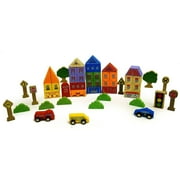 50-Piece City Wood Block Set