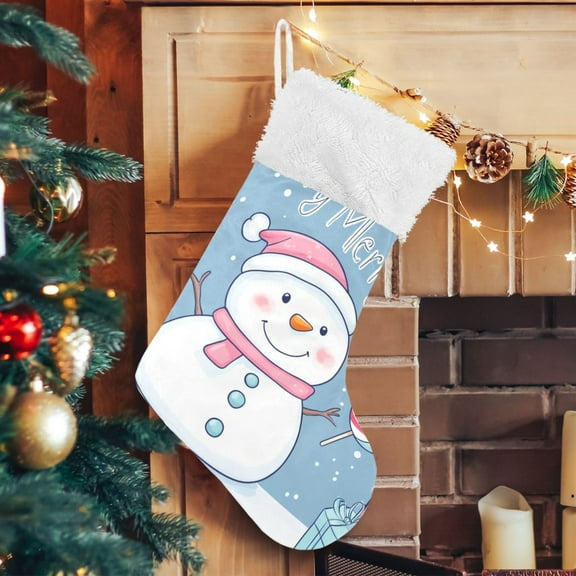 Merry Christmas Snowman Large Size Christmas Stockings Xmas Stocking Holiday Party Decorations