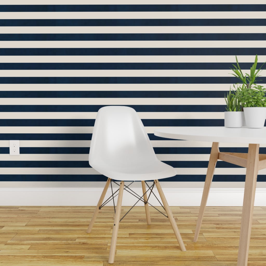 Navy Stripe Peel And Stick Wallpaper PeelandStick Removable