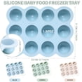 thumbnail image 2 of 3 Pcs Baby Food Storage Container 12 Cup Silicone Baby Food Freezer Tray with Lid Stackable Reusable Silicone Freezer Tray for Food Vegetable Fruit Puree and Breast Milk(Colorful), 2 of 3