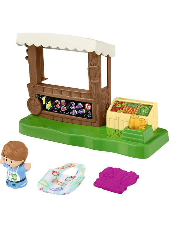 Fisher-Price Little People Farmers Market Toddler Playset with Light and Sounds, 4 Pieces