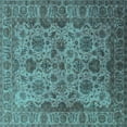 thumbnail image 1 of Ahgly Company Indoor Square Oriental Turquoise Blue Industrial Area Rugs, 8' Square, 1 of 4