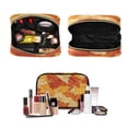thumbnail image 5 of 3-Piece Travel Toiletry Bag Set, Hanging Wash Bag with Makeup Bag & Brush Case,Waterproof Cosmetic Organizer for Travel, Gym & Home Golden Leaves, 5 of 9
