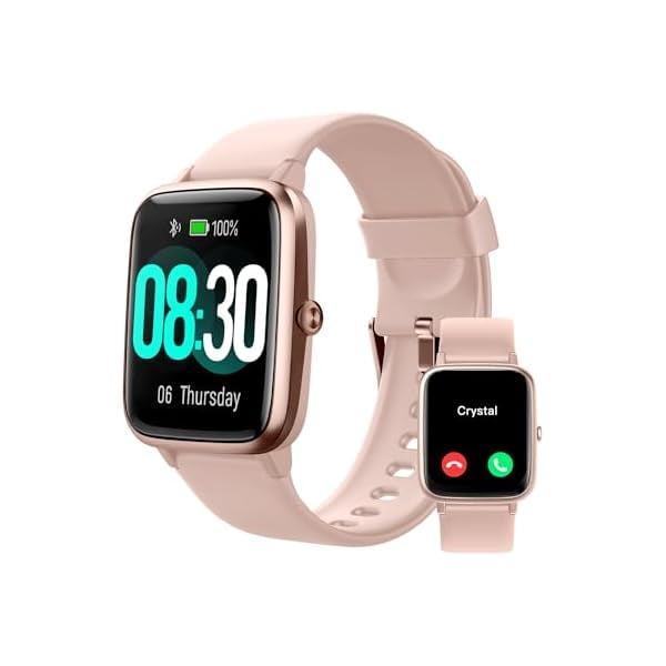 wonima44 GRV Smart Watch for iOS and Android Phones (Answer/Make Calls), Watches for Women IP68 Waterproof Smartwatch Fitness Tracker Watch with Heart Rate/Sleep Monitor Steps Calories Counter (Pink)