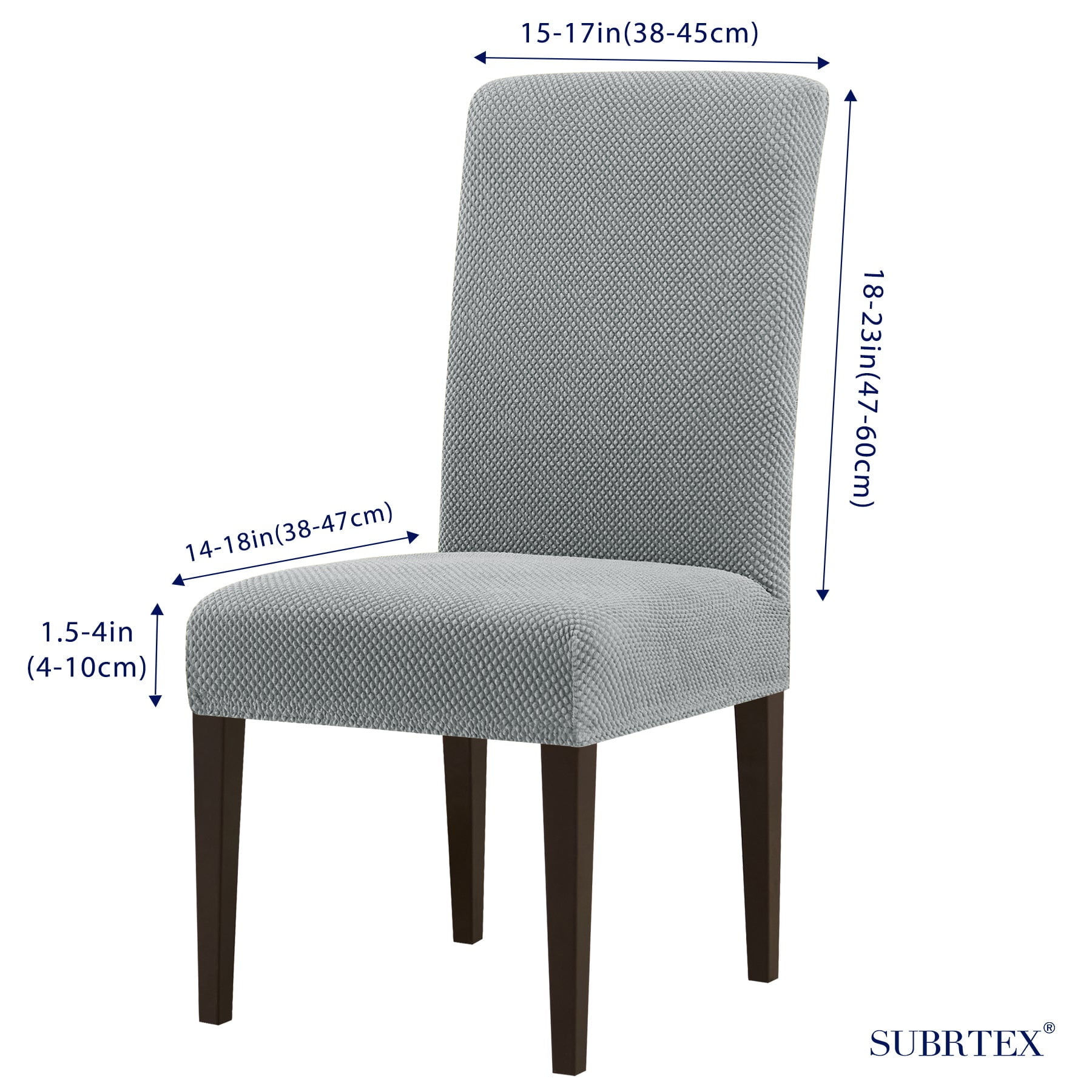 Subrtex Stretch Textured Grain Dining Chair Slipcover (Set of 2, Light Gray)