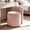 Pink, variant on CoVibrant Swivel Vanity Stool with Storage, Round Vanity Chair with Curved Back, Upholstered Ottoman for Bedroom, Living Room, Makeup Room