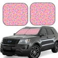 thumbnail image 2 of Uemuo Pink Donut Printed 2 PCS Car Windshield Sun Shade, Auto Sun Heat and UV Rays Blocker, Foldable Automotive Front Window Sunshade Protector, 2 of 7