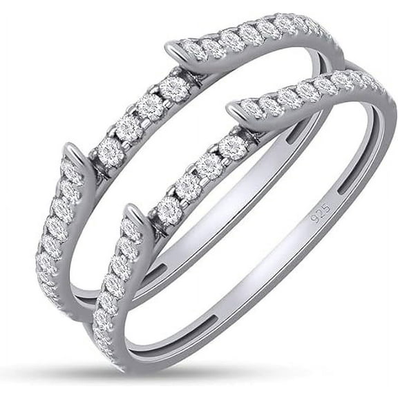 beryl_creation 925 Sterling Silver 14K White Gold Finish 2.10ct Round Cut Moissanite Band Ring For Women's