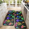 thumbnail image 4 of Kitchen Rugs Sets Of 2,Rainbow Mushroom Neon Black Pattern Anti Fatigue Kitchen Mat Rugs Non Slip Washable,Decorative Kitchen Floor Mats for Kitchen,Sink,Laundry,17"x47"+17"x47", 4 of 5