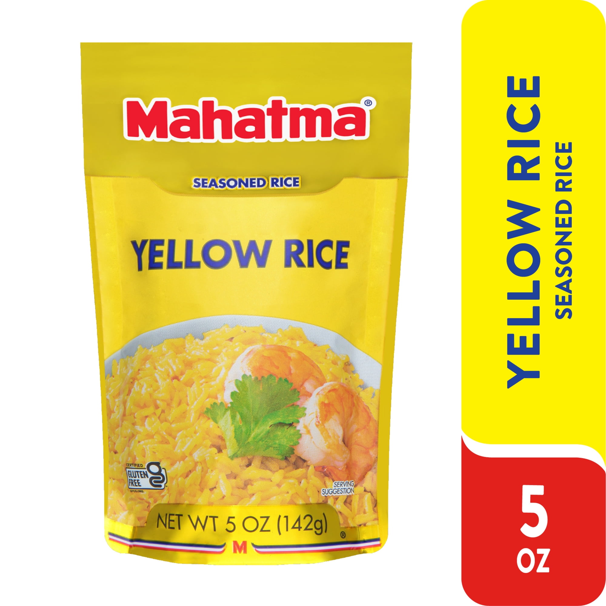 Mahatma Authentic Saffron Yellow Rice, Seasoned Rice with Spices, Gluten Free, 5 oz Bag