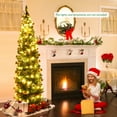 thumbnail image 2 of Gymax Arbre de Noël Artificiel en PVC 6 Pieds Décoration de Vacances Crayon Mince Support en Métal, 2 of 10