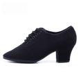 thumbnail image 1 of Zapatos de baile latino para adultos, tela Oxford, zapatos de ballet cuadrados negros para mujer, zapatos de baile social, 1 of 1