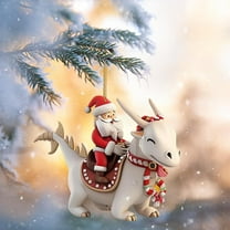 Luoshdecor Santa on Dragon Ornament 2025,Funny Acrylic Santa Claus Dragon Decoration for Christmas Tree Home Gift Decor