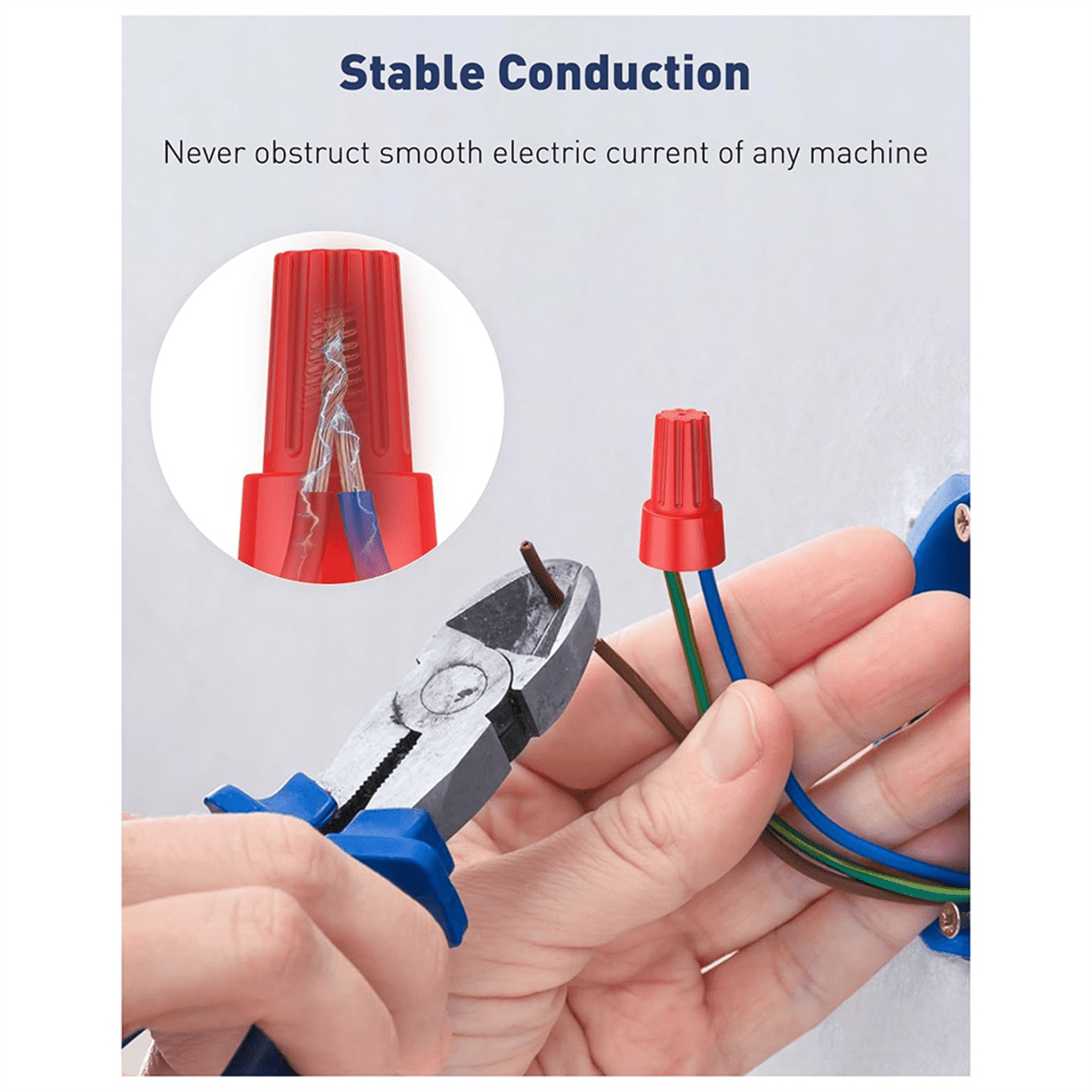 50Pcs Wire Nuts Wire Caps Electrical Wire Connectors for 10-22AWG Gauge Wire Electric Connectors for Wiring Twist Nuts A