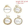 thumbnail image 3 of Juego de 4 pulseras de cadena de plata y oro bohemio delicadas para mujer, ajustables, con cuentas, cadena de cable plana gruesa, pulseras punk juego de regalo de 4 (dorado) WD.WDQZL electrónico, 3 of 6