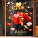 thumbnail image 4 of pstuiky Adhesivos para ventanas de San Valentín con diseño de corazón a rayas de acuarela. Decoración de doble cara con forma de corazón para el hogar, la oficina o la escuela., 4 of 5