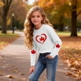 thumbnail image 4 of Amzcrzy T-Shirts Graphiques pour Garçons et Filles, Col Rond Tendance, Imprimé Feuille d'Érable, T-Shirts pour Tout-Petits et Ados, Décontractés et Confortables, Manches Longues, Coton, Tee Shirt 7 Ans, 4 of 8