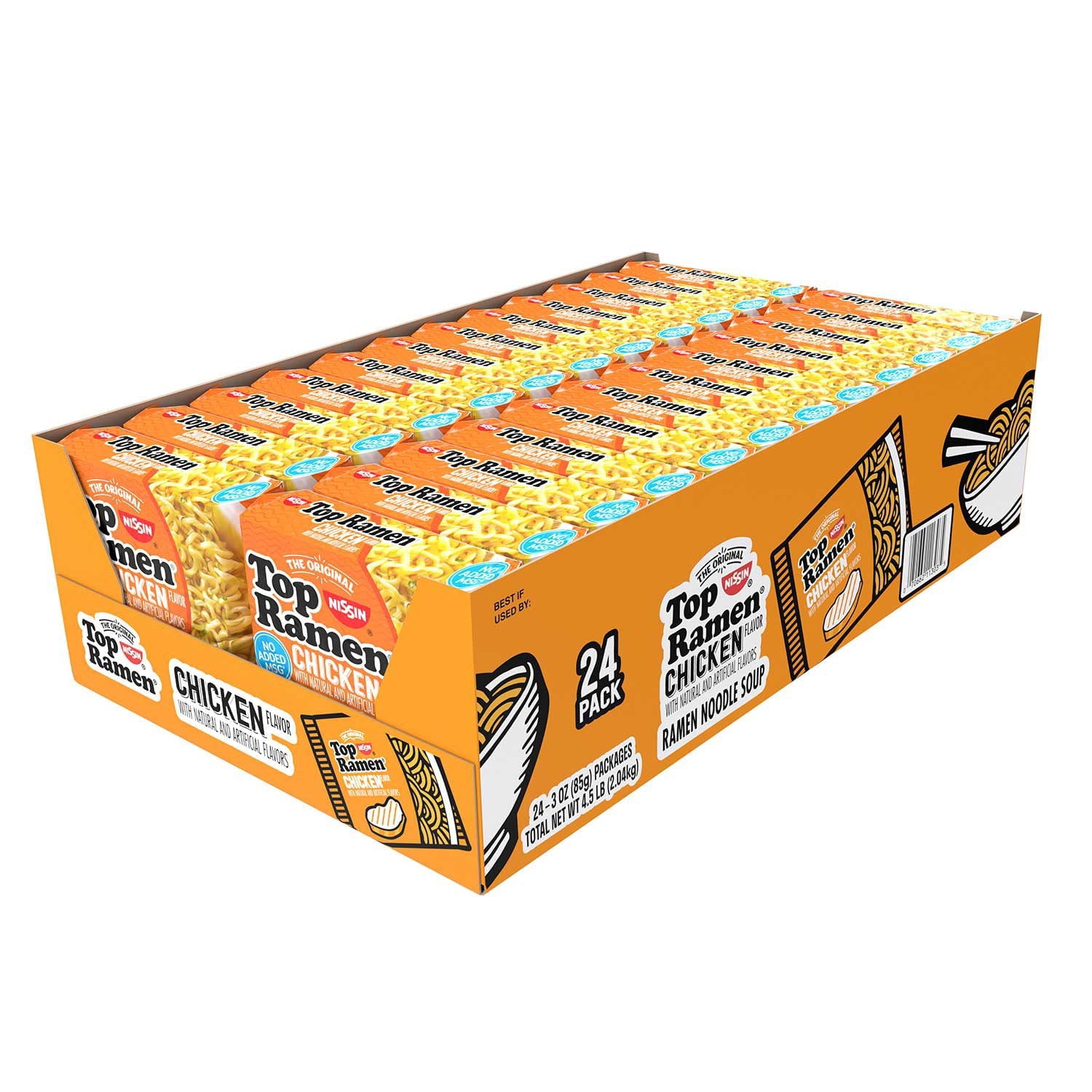 Nissin Top Ramen Chicken Flavor Instant Noodles, 24 pk Pack of 1 with Serving Bowl by OMA
