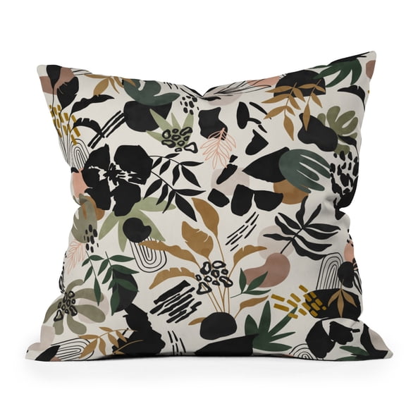 Society6 Marta Barragan Camarasa Modern Simple Jungle 18" x 18" Decorative Throw Pillow