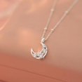 thumbnail image 3 of Collar con dije de estrella de luna para mujer, plata de ley 925, delicado y brillante, colgante de media luna para hija, madre, boda, 3 of 3