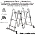 thumbnail image 3 of Escalera 12 Peldaños Andamio Multiposiciones Plegable 3.35m Color Plateado, 3 of 7