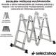 thumbnail image 3 of Escalera 12 Peldaños Andamio Multiposiciones Plegable 3.35m Color Plateado, 3 of 7