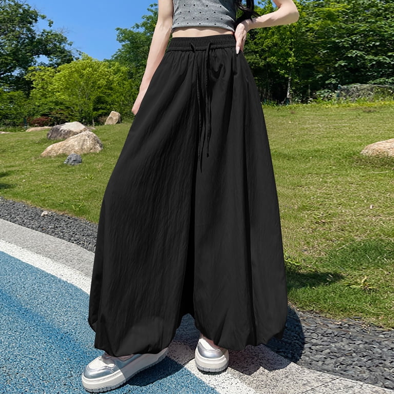 Zpanxa Women Trousers High Waisted Wide Leg 2025Casual Linen Pants