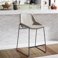 thumbnail image 4 of SAFAVIEH Alexis Square Mid Back Counter Stool, Stone/Black, 4 of 13