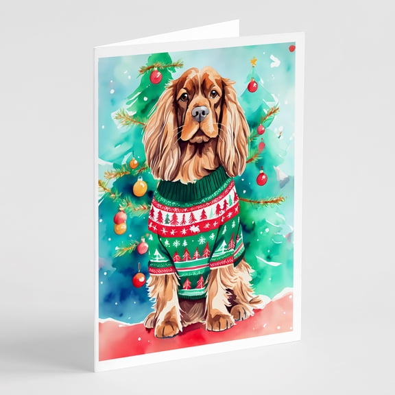 Sussex Spaniel Christmas Greeting Cards Pack of 8 7 in x 5 in