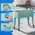 thumbnail image 4 of Dextrus 80 Quart Outdoor Rolling Cooler Cart with Bottle Opener Drainage, Portable Beverage Rolling Cart on Wheels, Light Green, 4 of 5