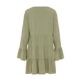 thumbnail image 5 of LASCANA Women's Flowy Flared Sleeve Dress Lace Trim, 5 of 6