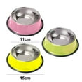 thumbnail image 2 of Cuencos para gatos para comida y agua, 3 piezas Rapsrk, antideslizantes, de acero inoxidable, pequeños cuencos para comida para gatos, cuencos para mascotas, platos apilables para cachorros y gatos, 2 of 6
