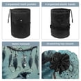 thumbnail image 3 of PhooArto Drawstring Cosmetic Bag, Barrel Shaped Portable Travel Makeup Bags, Forest Crows Dream Catcher Large Capacity Waterproof Multifunctional Bucket Toiletry Bag, 3 of 6