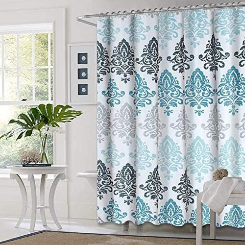 Heavy Weighted and Waterproof 60 x 72 Uphome Fabric Shower Curtain Damask Print Ombre Design Boho Cloth Shower Curtains for Bathroom Ethnic Tribal 