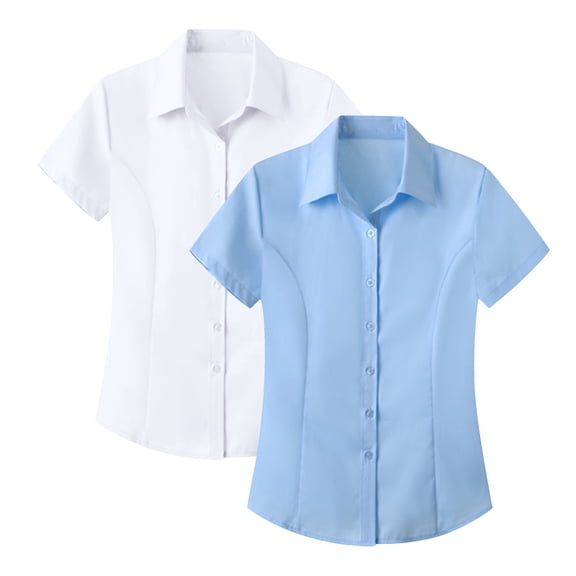 ZJXFGS Womens Button Down Shirts Business Button Down Shirts for Women Work Shirts for Women formal Short Sleeve Blouses Shirts Multi-color 5XL