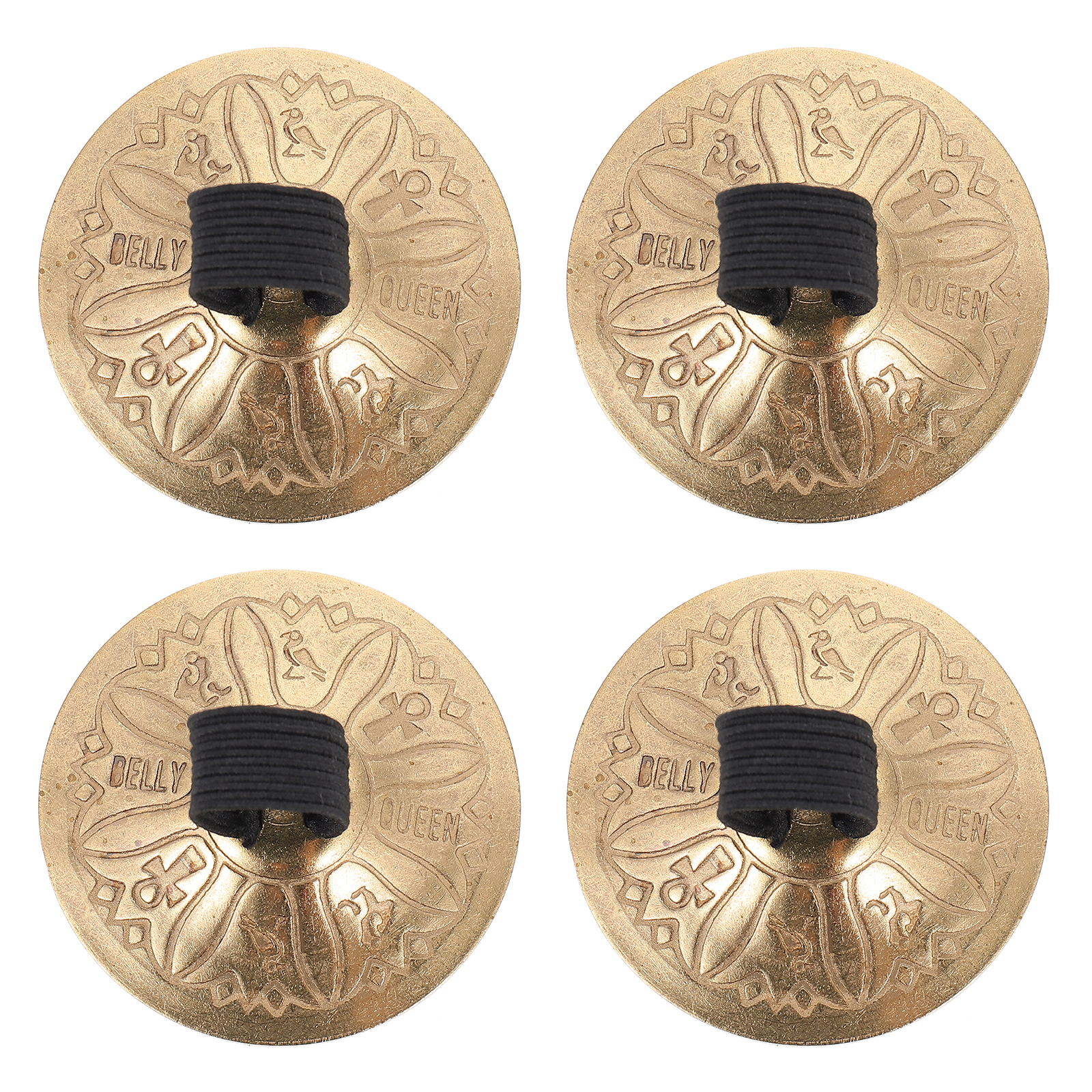 Clispeed Golden Copper Cymbals for Small Hand Percussion Instruments 4Pairs