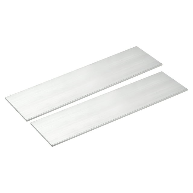 Unique Bargains Square Aluminum Flat Bar, 2 Pack 1/8' Thickness 4' Width 12' Length