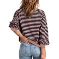 thumbnail image 5 of Kaemgyyd Jackets for Women Lightweight Casual Long Sleeve Lapel Zip up Coat Stripe Printing Loose Outerwear with Pockets, 5 of 5