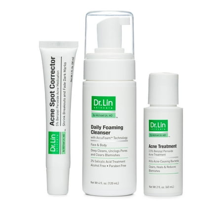 Dr. Lin Skincare 3 Step Acne Clarifying System for Moderate to Severe (Best Three Step Skin Care)