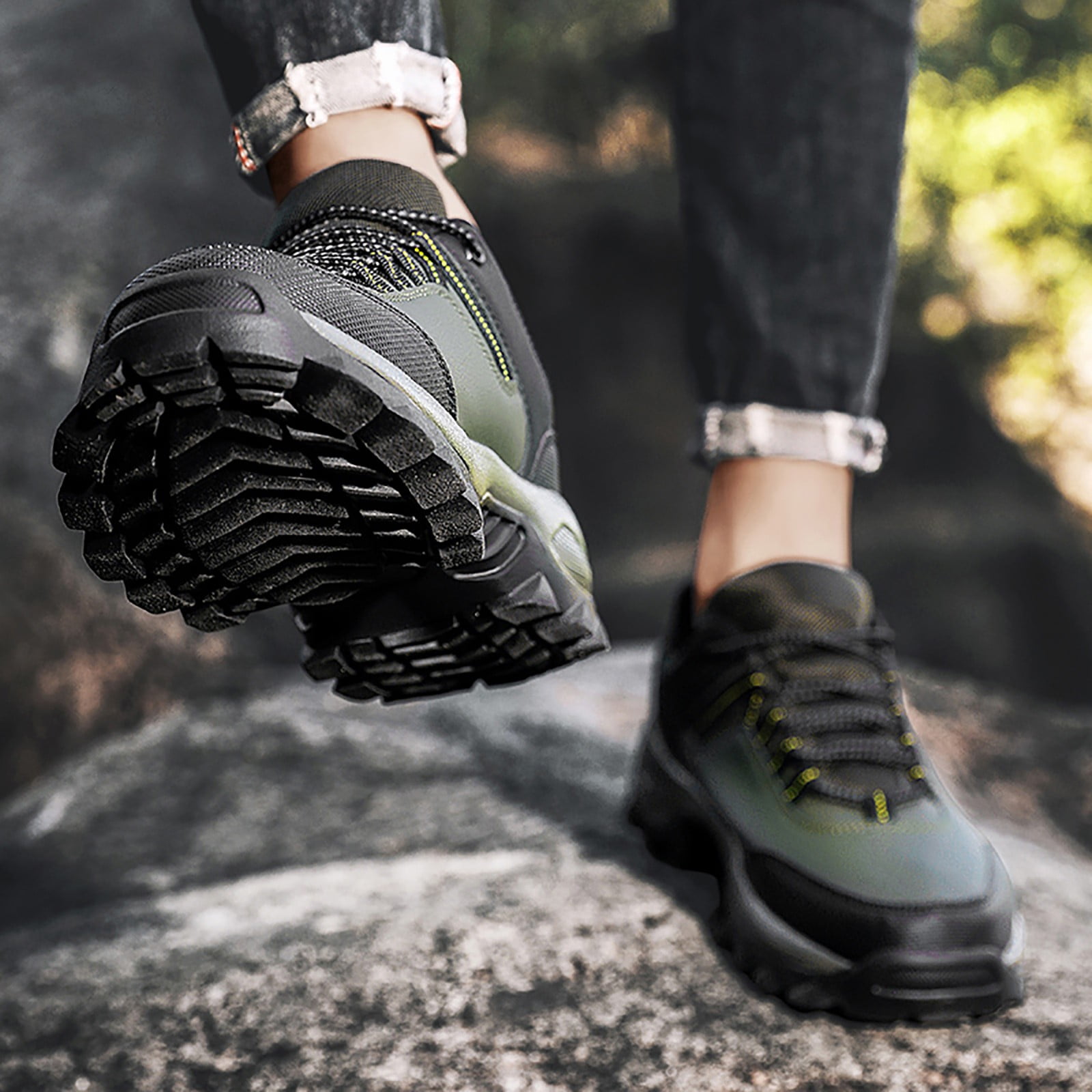 XIAQUJ Non Work Shoes for Men Walking Shoe Sneakers Comfortable Leather Casual Tennis Shoes Hiking Shoes Sneakers for Men AG 10(44)