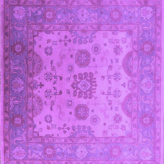 Ahgly Company Indoor Square Oriental Purple Industrial Area Rugs, 7' Square