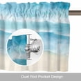 thumbnail image 6 of Ocean Beach Valance Curtain for Windows Gradient Light Blue Ocean Waves Beige Beach Rod Pocket Curtain Valances Short Window Treatments Panels for Kitchen Bathroom Laundry Room Basement 42 x 18 Inch, 6 of 9