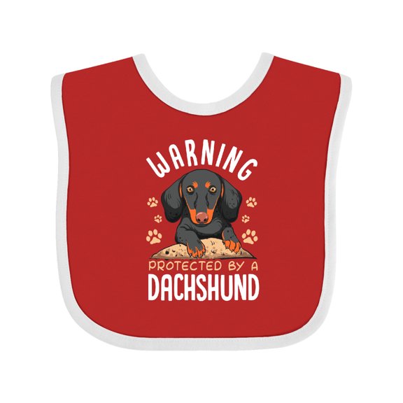 Inktastic Protected by a Dachshund Dog Boys or Girls Baby Bib