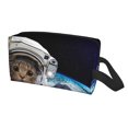 thumbnail image 2 of Goofa Cat Astronaut Printed Toiletry Bag with Handle,Large Capacity Travel Makeup Cosmetic Bag for Women, Carry on Airport Airline Compliant Bag, 2 of 9